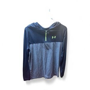 Under Armour Kids Black and Gray Hoodie with Green Accents